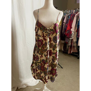 Women's Dentelle Floral Chemise L Cream Purple